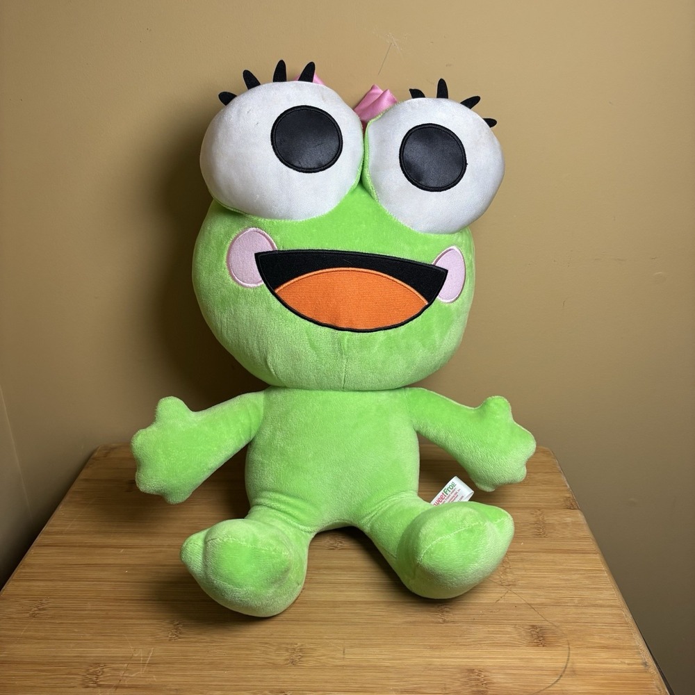 SweetFrog Mascot Plush 20" Green Frog Girl with Pink Bow Stuffed Animal 2013‎